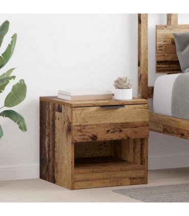 vidaXL Bed Cabinet 2 pcs Old Wood 40 x 39 x 40cm Engineered Wood — V0672029753