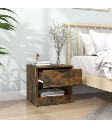 vidaXL Bedside Cabinet Smoked Oak Engineered Wood