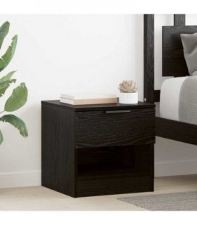 vidaXL Bed Cabinet 2 pcs Black Oak 40 x 39 x 40cm Engineered Wood — V0672029758