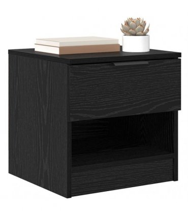vidaXL Bed Cabinet 2 pcs Black Oak 40 x 39 x 40cm Engineered Wood — V0672029758