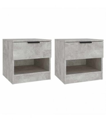 vidaXL Bedside Cabinets 2 pcs Concrete Grey Engineered Wood — V0672029759