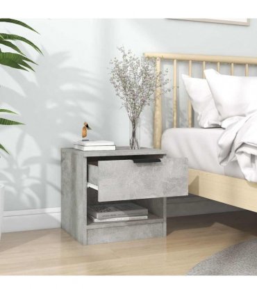 vidaXL Bedside Cabinets 2 pcs Concrete Grey Engineered Wood — V0672029759