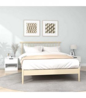 vidaXL Bedside Cabinets 2 pcs White Engineered Wood — V0672029760