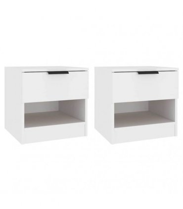vidaXL Bedside Cabinets 2 pcs White Engineered Wood — V0672029760