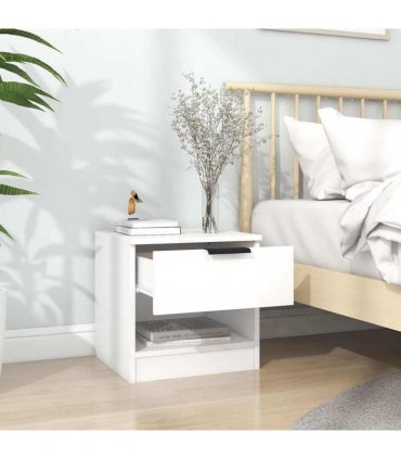 vidaXL Bedside Cabinets 2 pcs White Engineered Wood — V0672029760