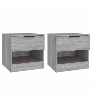vidaXL Bedside Cabinets 2 pcs Grey Sonoma Engineered Wood — V0672029763