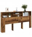 vidaXL Headboard Cabinet Old Wood 200x19x103.5 cm Engineered Wood — Size: 200 x 19 x 103.5 cm