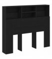 vidaXL Headboard Cabinet Black Oak 120 x 19 x 103.5 cm Engineered Wood