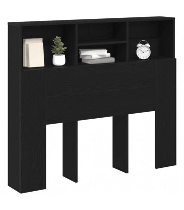 vidaXL Headboard Cabinet Black Oak 120 x 19 x 103.5 cm Engineered Wood