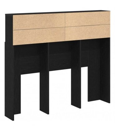 vidaXL Headboard Cabinet Black Oak 120 x 19 x 103.5 cm Engineered Wood
