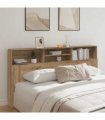 vidaXL Headboard Cabinet Artisian Oak 200x19x103.5 cm Engineered Wood — Colour: artisan oak, Size: 200 x 19 x 103.5 cm