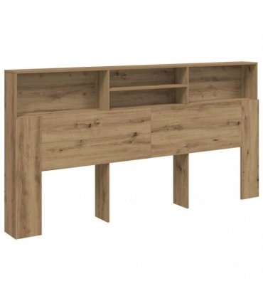 vidaXL Headboard Cabinet Artisian Oak 200x19x103.5 cm Engineered Wood — Colour: artisan oak, Size: 200 x 19 x 103.5 cm