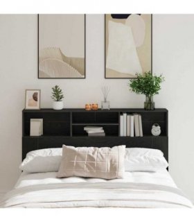 vidaXL Headboard Cabinet Black Oak 160 x 19 x 103.5 cm Engineered Wood