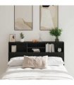 vidaXL Headboard Cabinet Black Oak 160 x 19 x 103.5 cm Engineered Wood