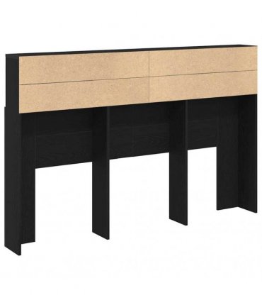 vidaXL Headboard Cabinet Black Oak 160 x 19 x 103.5 cm Engineered Wood