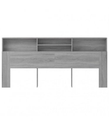 vidaXL Headboard Cabinet Grey Sonoma 220x19x103.5 cm — Size: 220 x 19 x 103.5 cm
