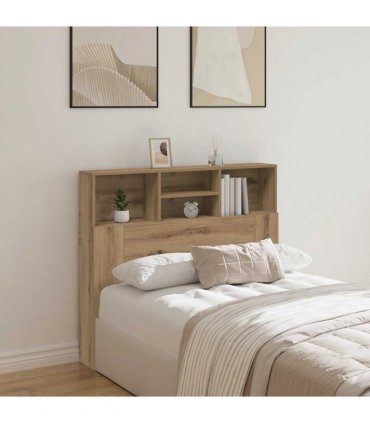 vidaXL Headboard Cabinet Artisian Oak 120x19x103.5 cm Engineered Wood — Colour: artisan oak, Size: 120 x 19 x 103.5 cm