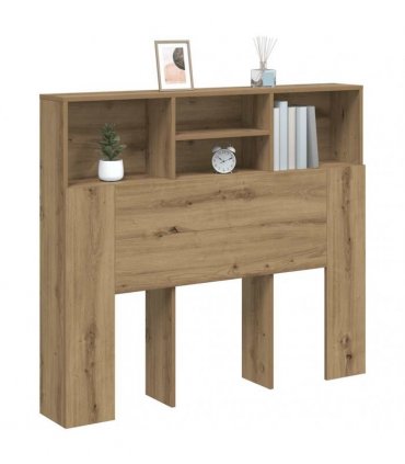 vidaXL Headboard Cabinet Artisian Oak 120x19x103.5 cm Engineered Wood — Colour: artisan oak, Size: 120 x 19 x 103.5 cm