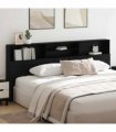 vidaXL Headboard Cabinet Black Oak 220 x 19 x 101.5 cm Engineered Wood — Size: 220 x 19 x 103.5 cm