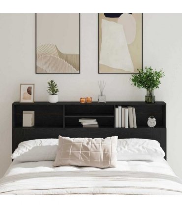 vidaXL Headboard Cabinet Black Oak 180 x 19 x 103.5 cm Engineered Wood
