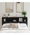vidaXL Headboard Cabinet Black Oak 180 x 19 x 103.5 cm Engineered Wood