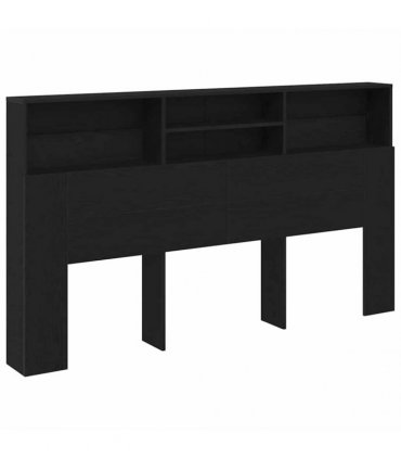 vidaXL Headboard Cabinet Black Oak 180 x 19 x 103.5 cm Engineered Wood