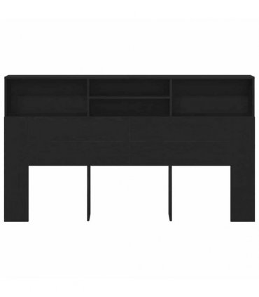 vidaXL Headboard Cabinet Black Oak 180 x 19 x 103.5 cm Engineered Wood