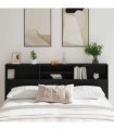 vidaXL Headboard Cabinet Black Oak 200 x 19 x 103.5 cm Engineered Wood