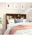 vidaXL Headboard Cabinet Smoked Oak 120x19x103.5 cm — Size: 120 x 19 x 103.5 cm