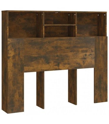 vidaXL Headboard Cabinet Smoked Oak 120x19x103.5 cm — Size: 120 x 19 x 103.5 cm