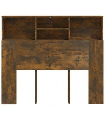 vidaXL Headboard Cabinet Smoked Oak 120x19x103.5 cm — Size: 120 x 19 x 103.5 cm