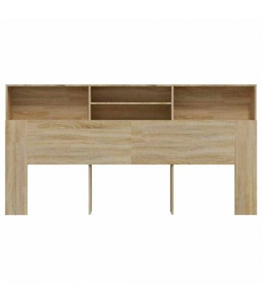 vidaXL Headboard Cabinet Sonoma Oak 200x19x103.5 cm — Size: 200 x 19 x 103.5 cm