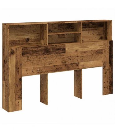 vidaXL Headboard Cabinet Old Wood 160x19x103.5 cm Engineered Wood — Size: 160 x 19 x 103.5 cm