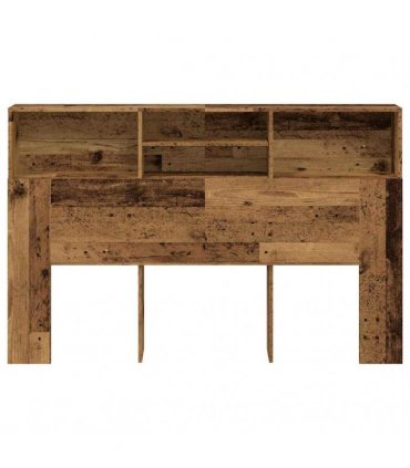 vidaXL Headboard Cabinet Old Wood 160x19x103.5 cm Engineered Wood — Size: 160 x 19 x 103.5 cm