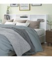 vidaXL Headboard Cabinet White 220x19x103.5 cm — Size: 220 x 19 x 103.5 cm