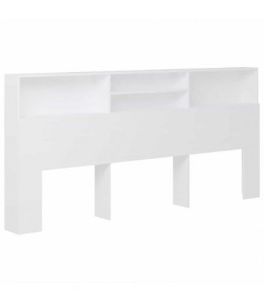 vidaXL Headboard Cabinet White 220x19x103.5 cm — Size: 220 x 19 x 103.5 cm
