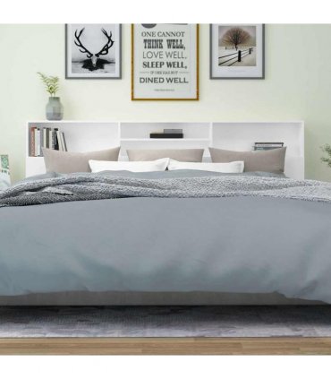 vidaXL Headboard Cabinet White 220x19x103.5 cm — Size: 220 x 19 x 103.5 cm