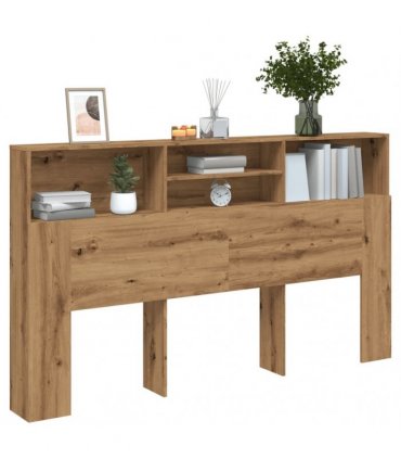 vidaXL Headboard Cabinet Artisan Oak 180x19x103.5 cm Engineered Wood — Size: 180 x 19 x 103.5 cm