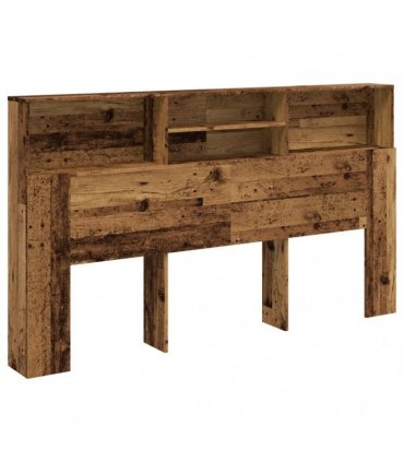 vidaXL Headboard Cabinet Old Wood 180x19x103.5 cm Engineered Wood — Size: 180 x 19 x 103.5 cm