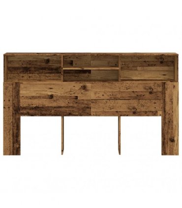 vidaXL Headboard Cabinet Old Wood 180x19x103.5 cm Engineered Wood — Size: 180 x 19 x 103.5 cm