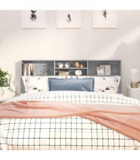 vidaXL Headboard Cabinet Grey Sonoma 180x19x103.5 cm — Size: 180 x 19 x 103.5 cm