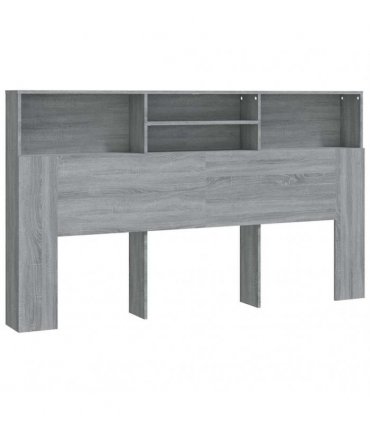 vidaXL Headboard Cabinet Grey Sonoma 180x19x103.5 cm — Size: 180 x 19 x 103.5 cm