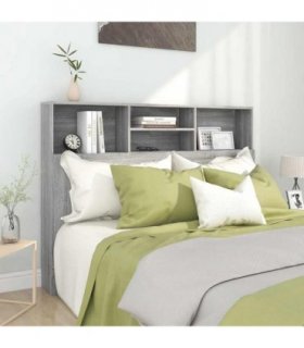 vidaXL Headboard Cabinet Grey Sonoma 140x19x103.5 cm — Size: 140 x 19 x 103.5 cm