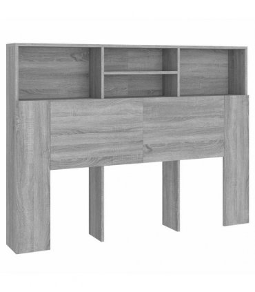 vidaXL Headboard Cabinet Grey Sonoma 140x19x103.5 cm — Size: 140 x 19 x 103.5 cm