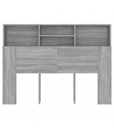 vidaXL Headboard Cabinet Grey Sonoma 140x19x103.5 cm — Size: 140 x 19 x 103.5 cm
