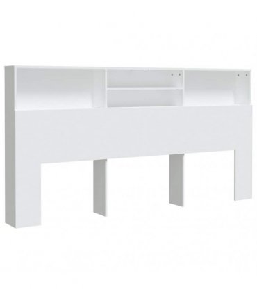 vidaXL Headboard Cabinet White 200x19x103.5 cm — Size: 200 x 19 x 103.5 cm