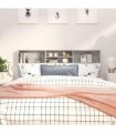 vidaXL Headboard Cabinet Concrete Grey 180x19x103.5 cm — Size: 180 x 19 x 103.5 cm