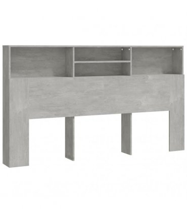 vidaXL Headboard Cabinet Concrete Grey 180x19x103.5 cm — Size: 180 x 19 x 103.5 cm