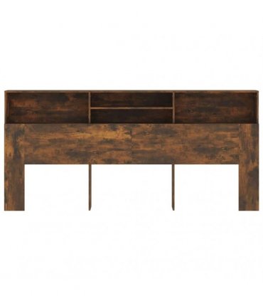 vidaXL Headboard Cabinet Smoked Oak 220x19x103.5 cm — Size: 220 x 19 x 103.5 cm