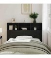 vidaXL Headboard Cabinet Black Oak 140 x 19 x 103.5 cm Engineered Wood